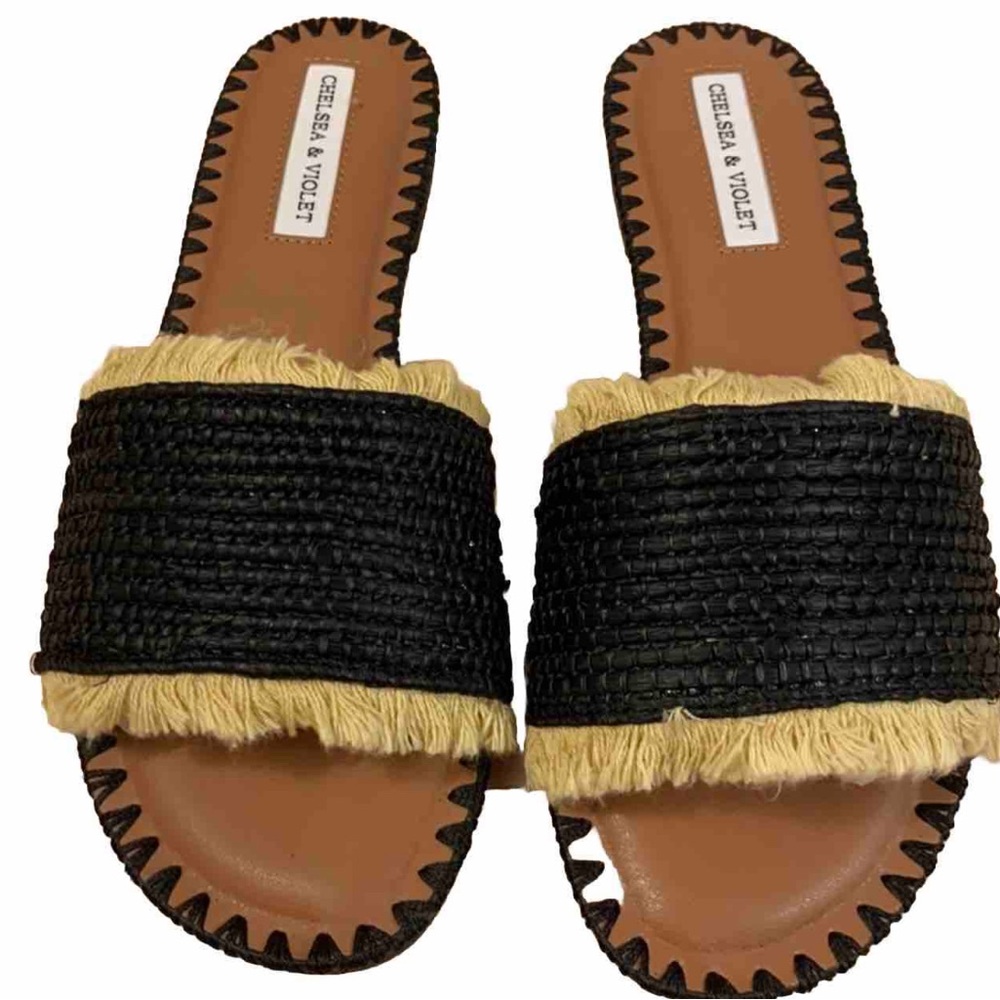 Chelsea and Violet Boho Rattan Sandals Womens 8M